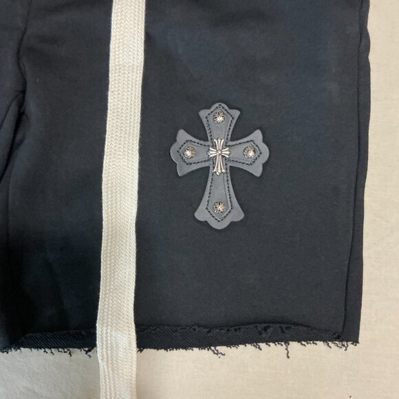 Black Chromeheart Embroider Sweat Shorts - Picture 2 of 6